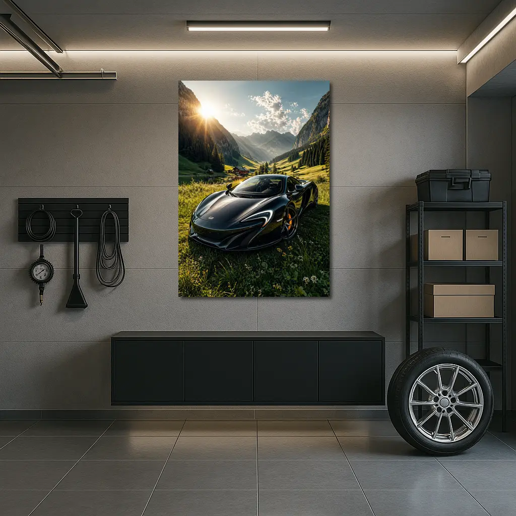 McLaren 570S Black Supercar Alpine Valley – Wall Art
