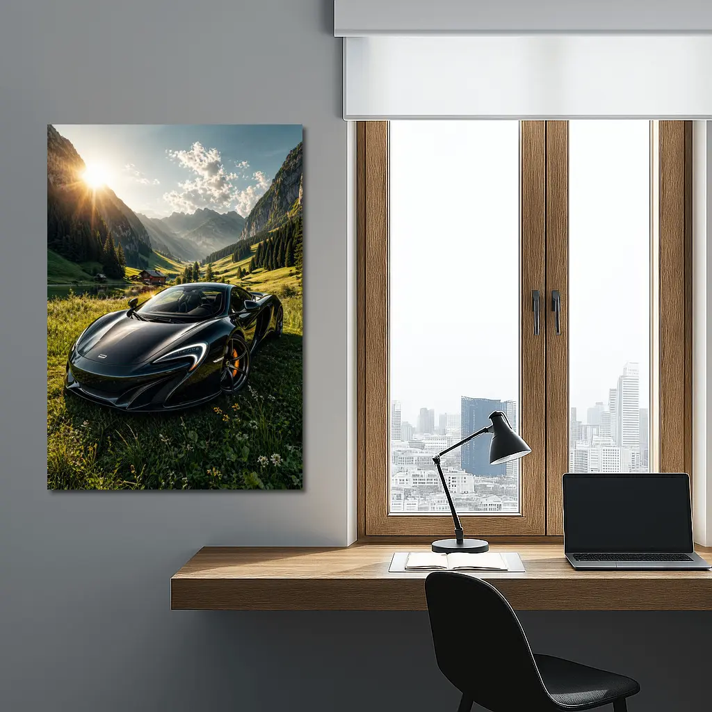 McLaren 570S Black Supercar Alpine Valley – Wall Art
