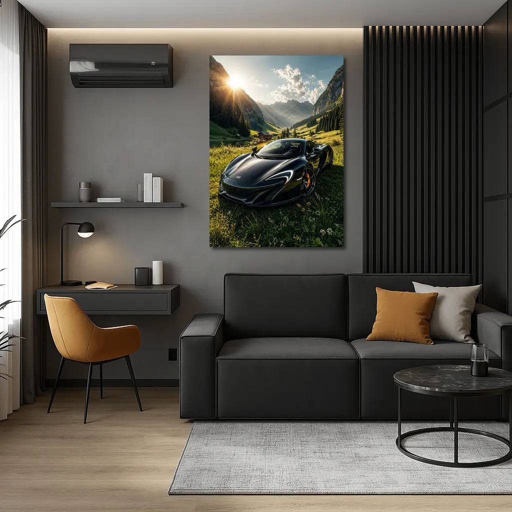 McLaren 570S Black Supercar Alpine Valley – Wall Art