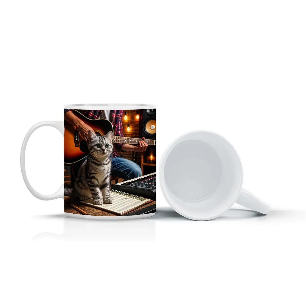 American Shorthair Kitten Music Studio Scene – Mugs