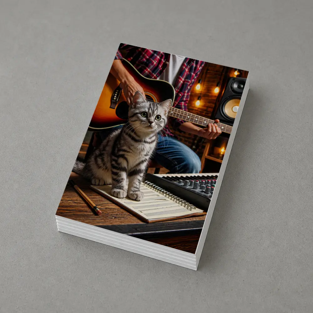 American Shorthair Kitten Music Studio Scene – Postcards