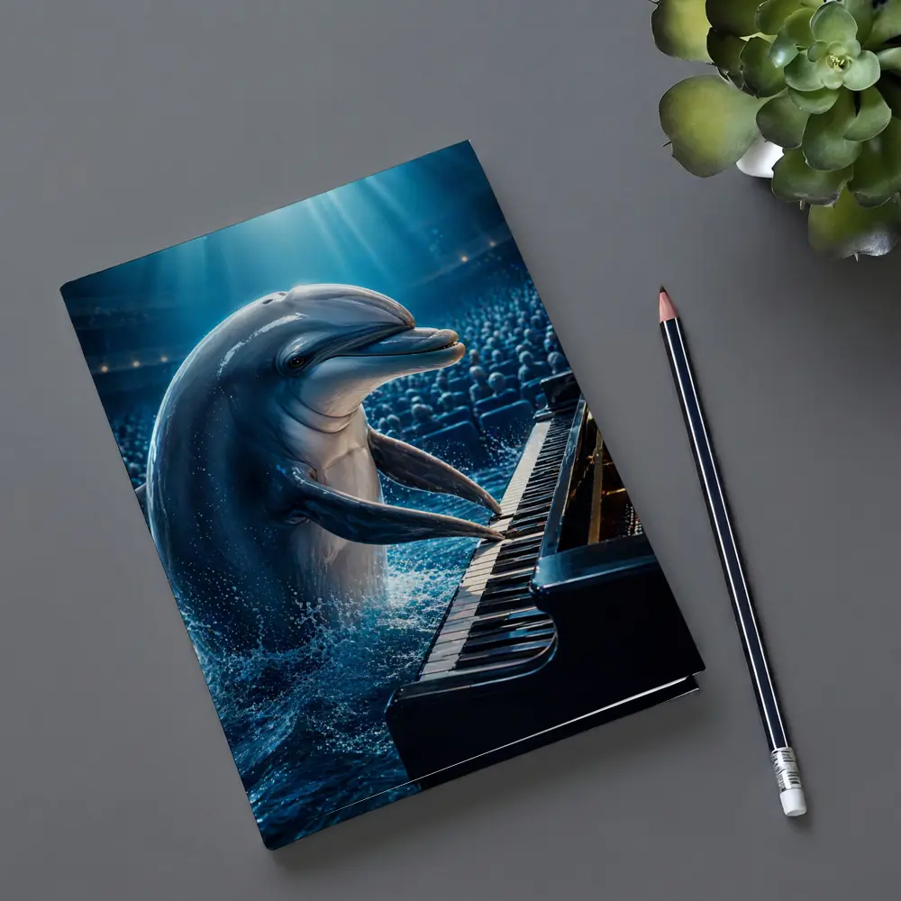 Dolphin Playing Piano At Concert Hall – Notebooks