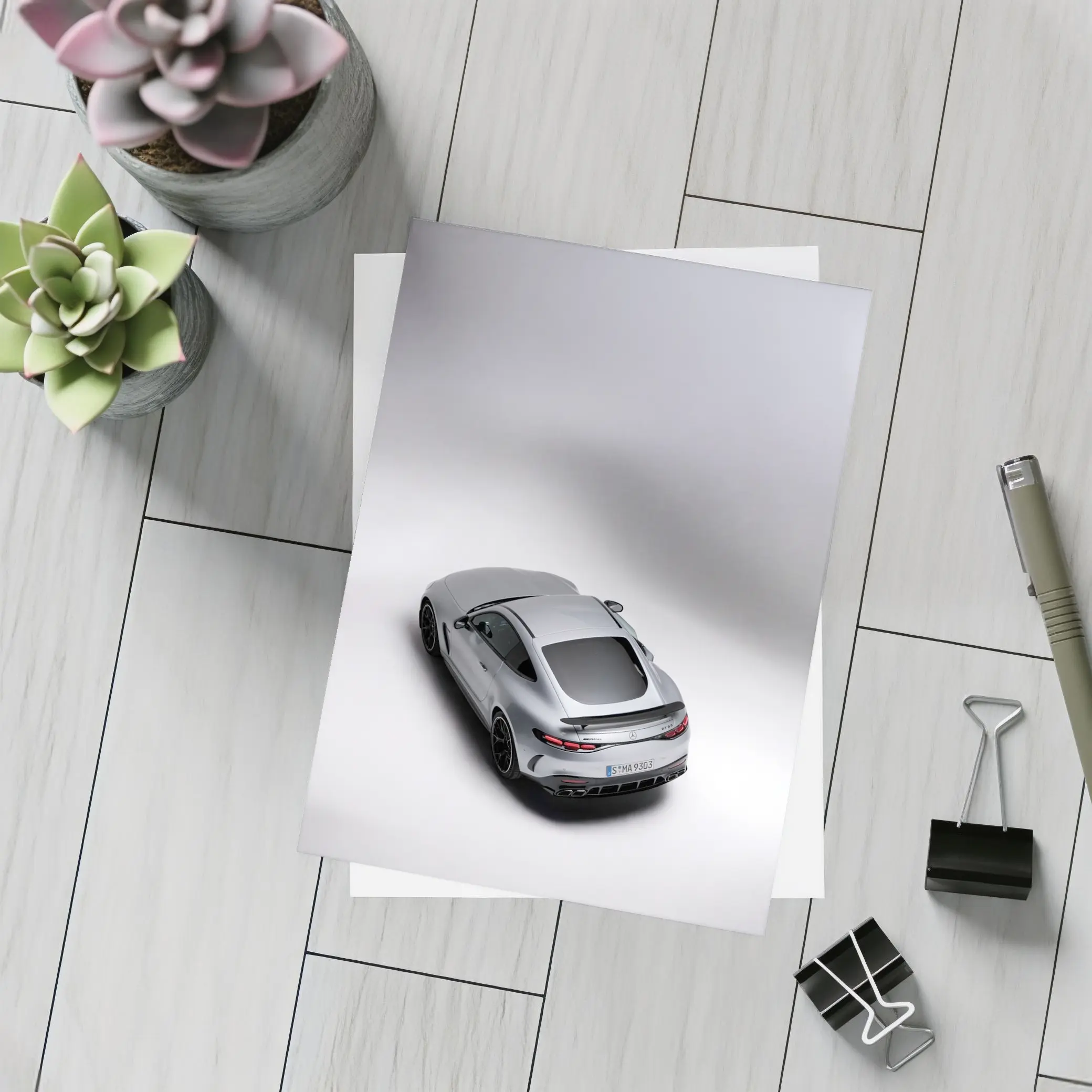 Mercedes AMG GT Silver Studio Shot – Postcards