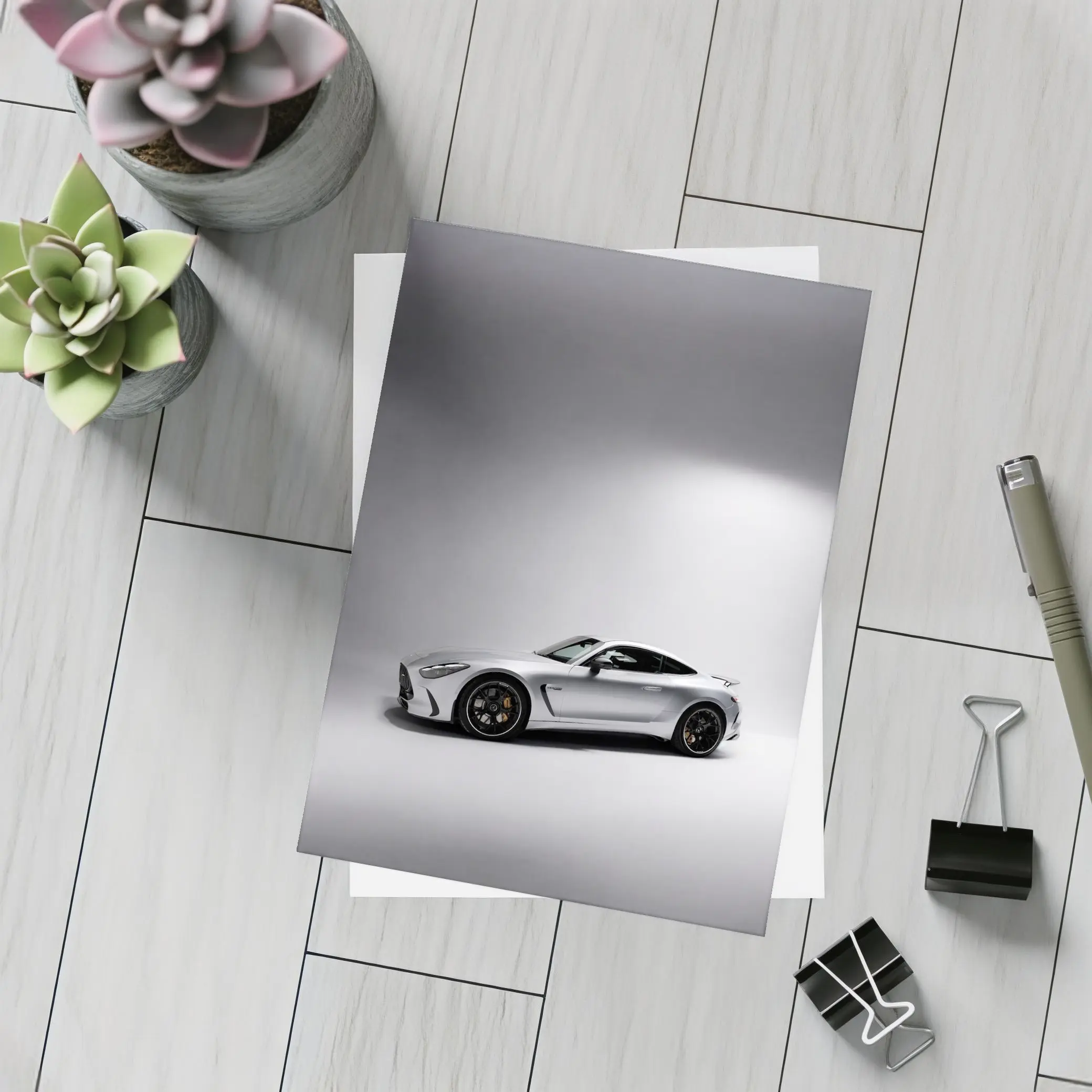 Mercedes AMG GT Silver Studio Shot – Postcards