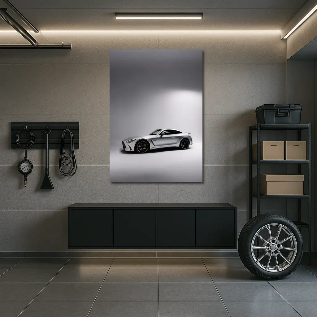 Mercedes AMG GT Silver Studio Shot – Wall Art