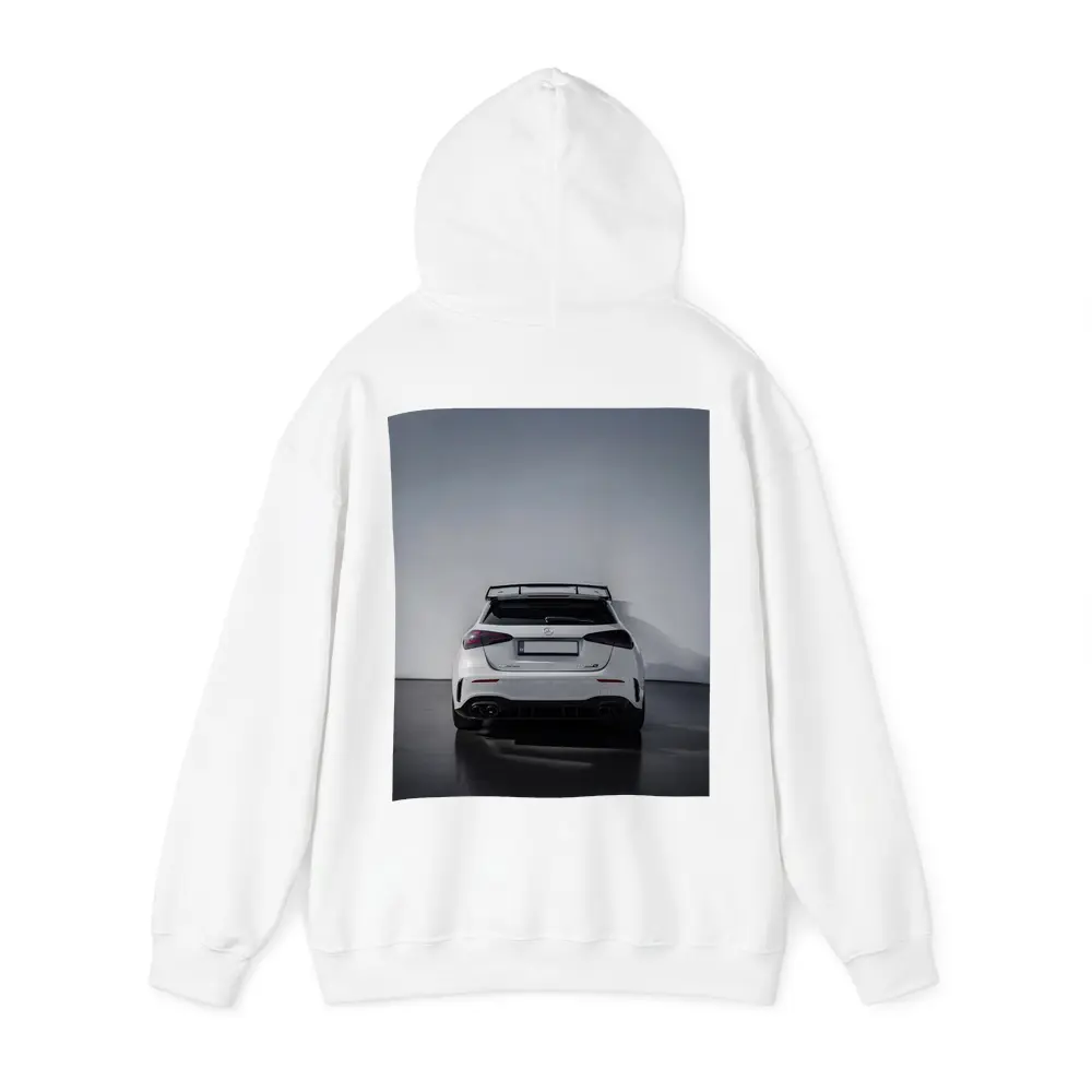 Mercedes AMG A45 S White Studio Rear – Hoodies