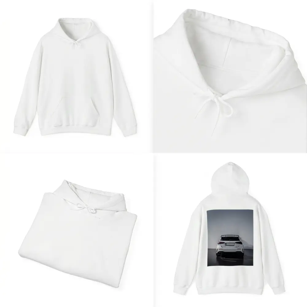 Mercedes AMG A45 S White Studio Rear – Hoodies