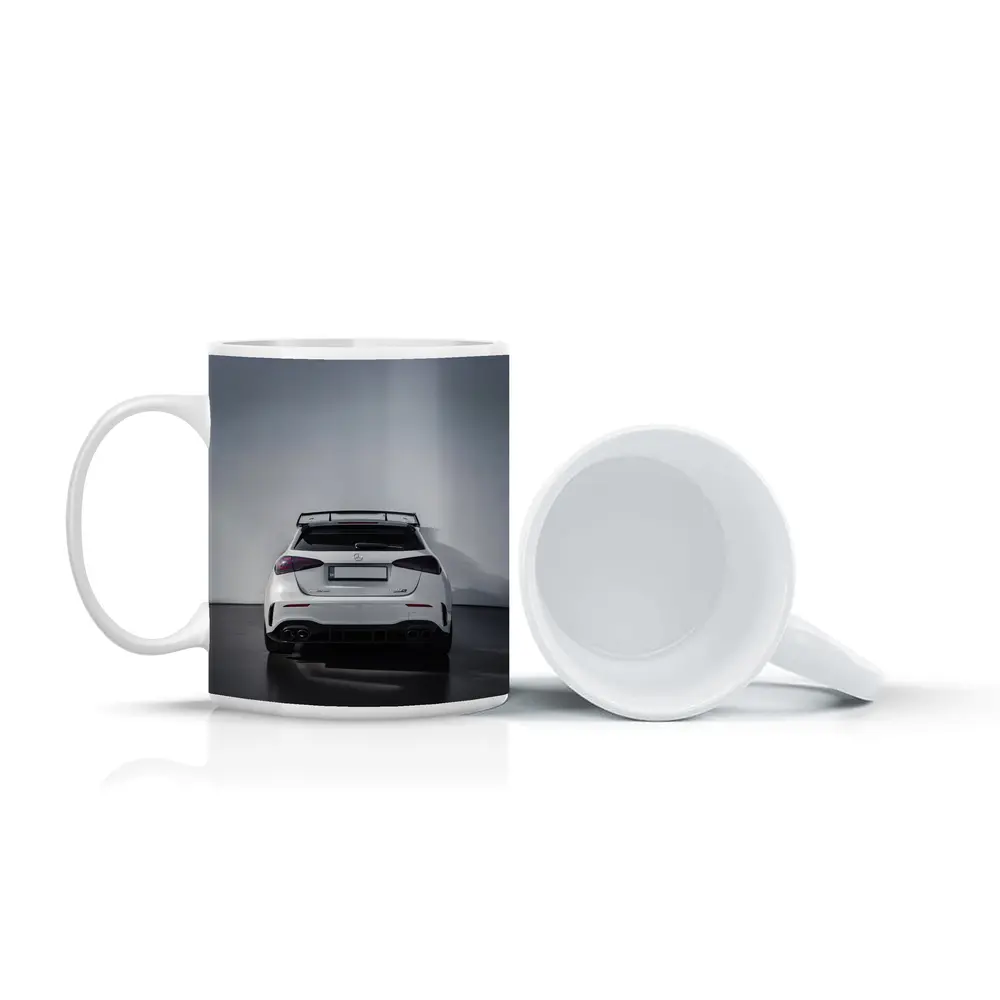 Mercedes AMG A45 S White Studio Rear – Mugs