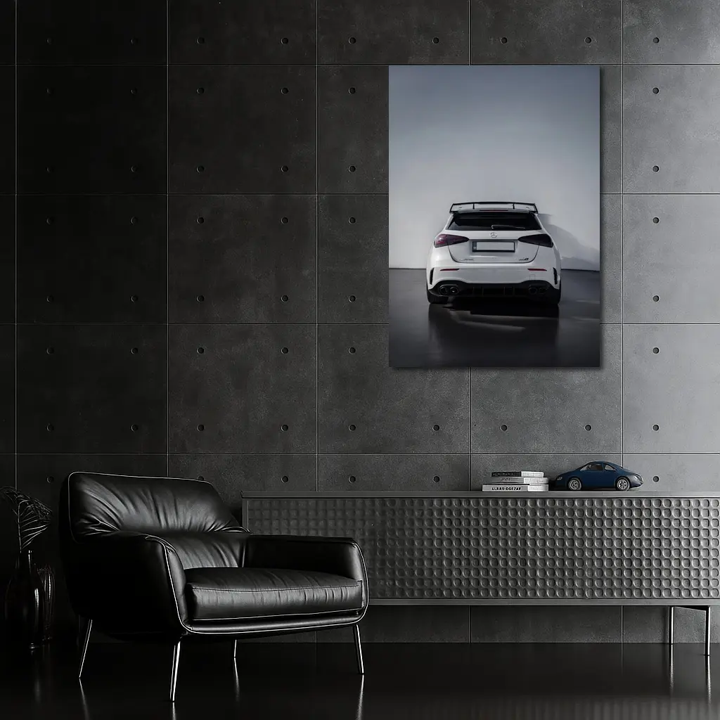 Mercedes AMG A45 S White Studio Rear – Wall Art