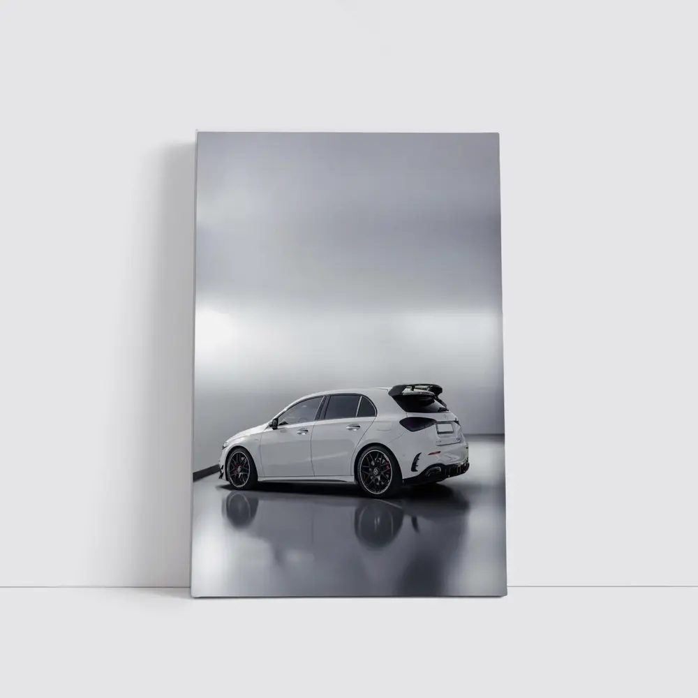 Mercedes AMG A45 White Studio Shot – Wall Art