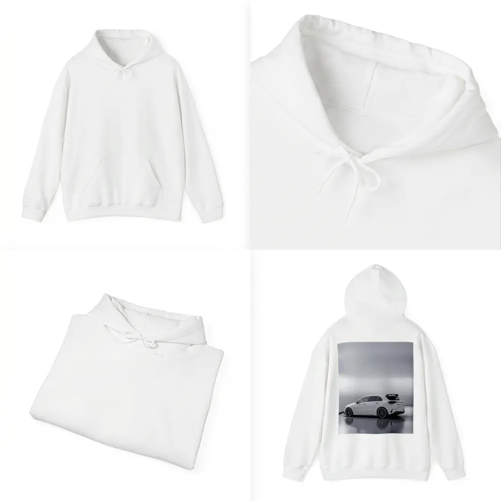 Mercedes AMG A45 White Studio Shot – Hoodies