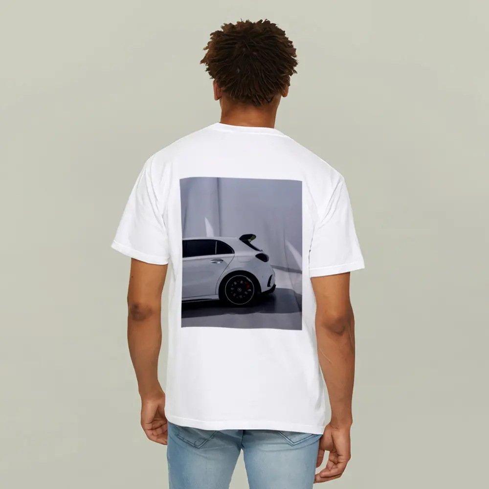 Mercedes AMG A45 White Studio Rear View – T-Shirts