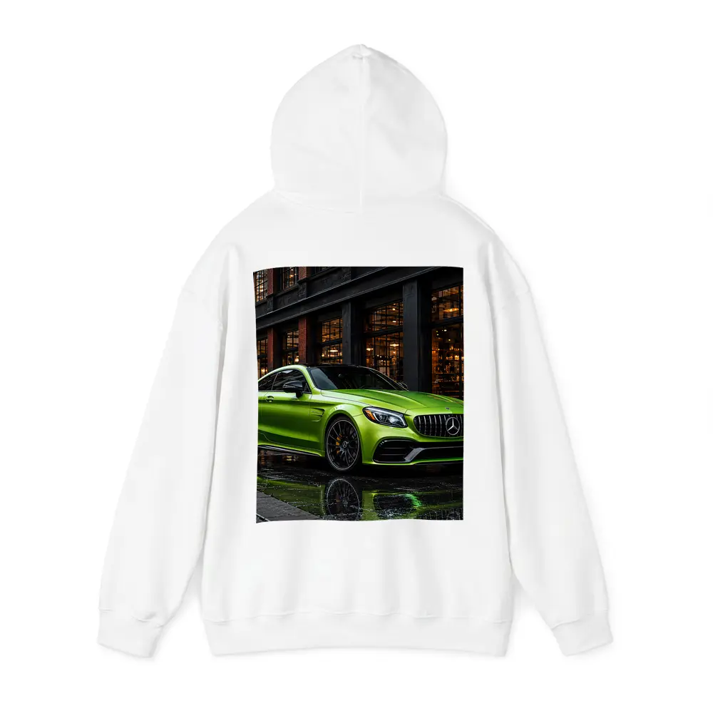 Mercedes AMG C63 Green Rainy Urban Street – Hoodies