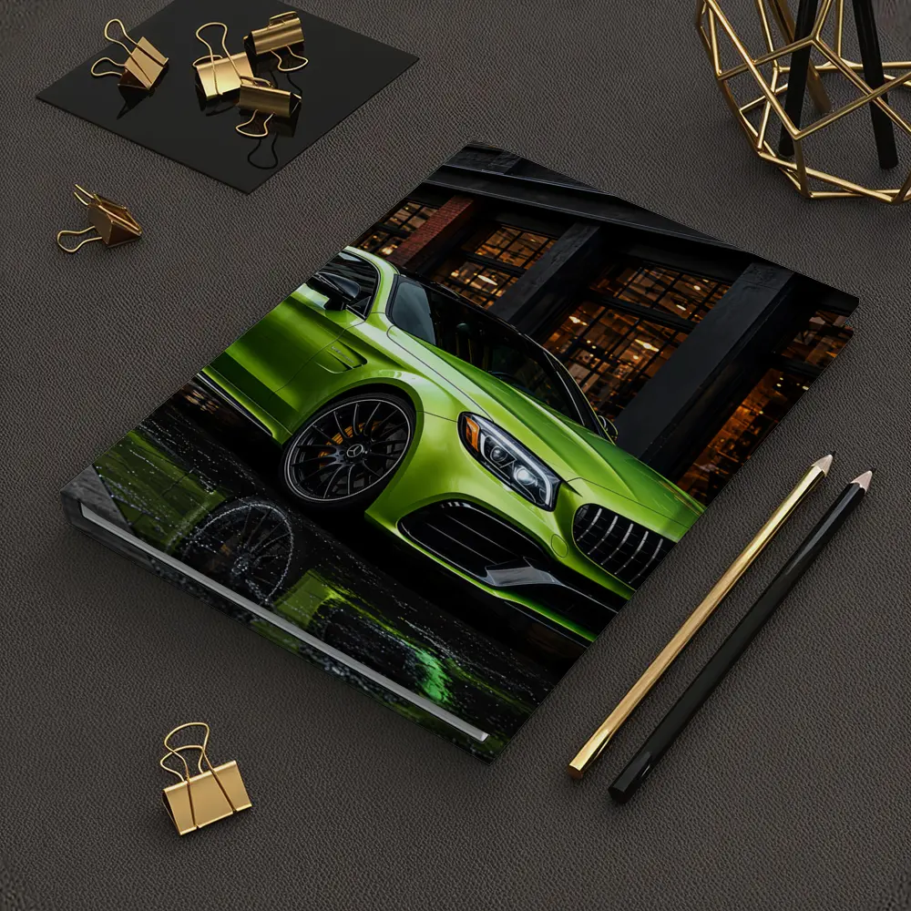 Mercedes AMG C63 Green Rainy Urban Street – Notebooks