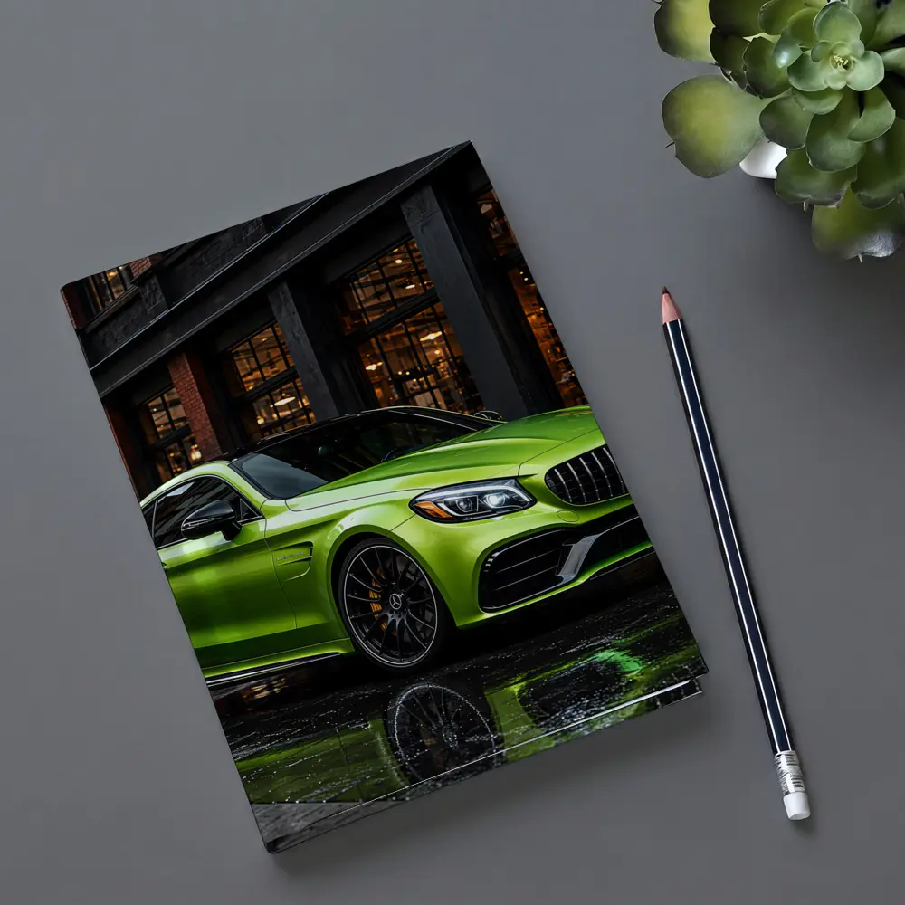 Mercedes AMG C63 Green Rainy Urban Street – Notebooks