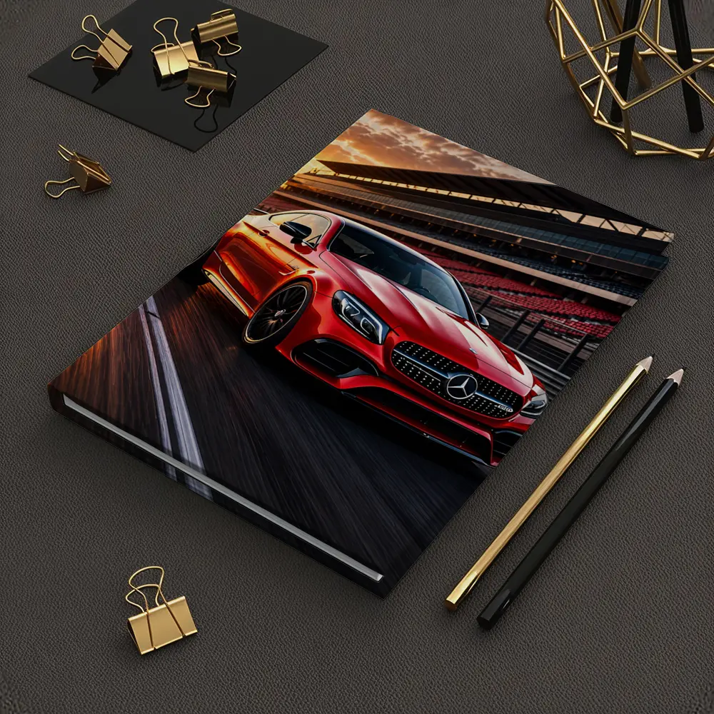 Mercedes AMG C63 Red Racing Track Sunset – Notebooks