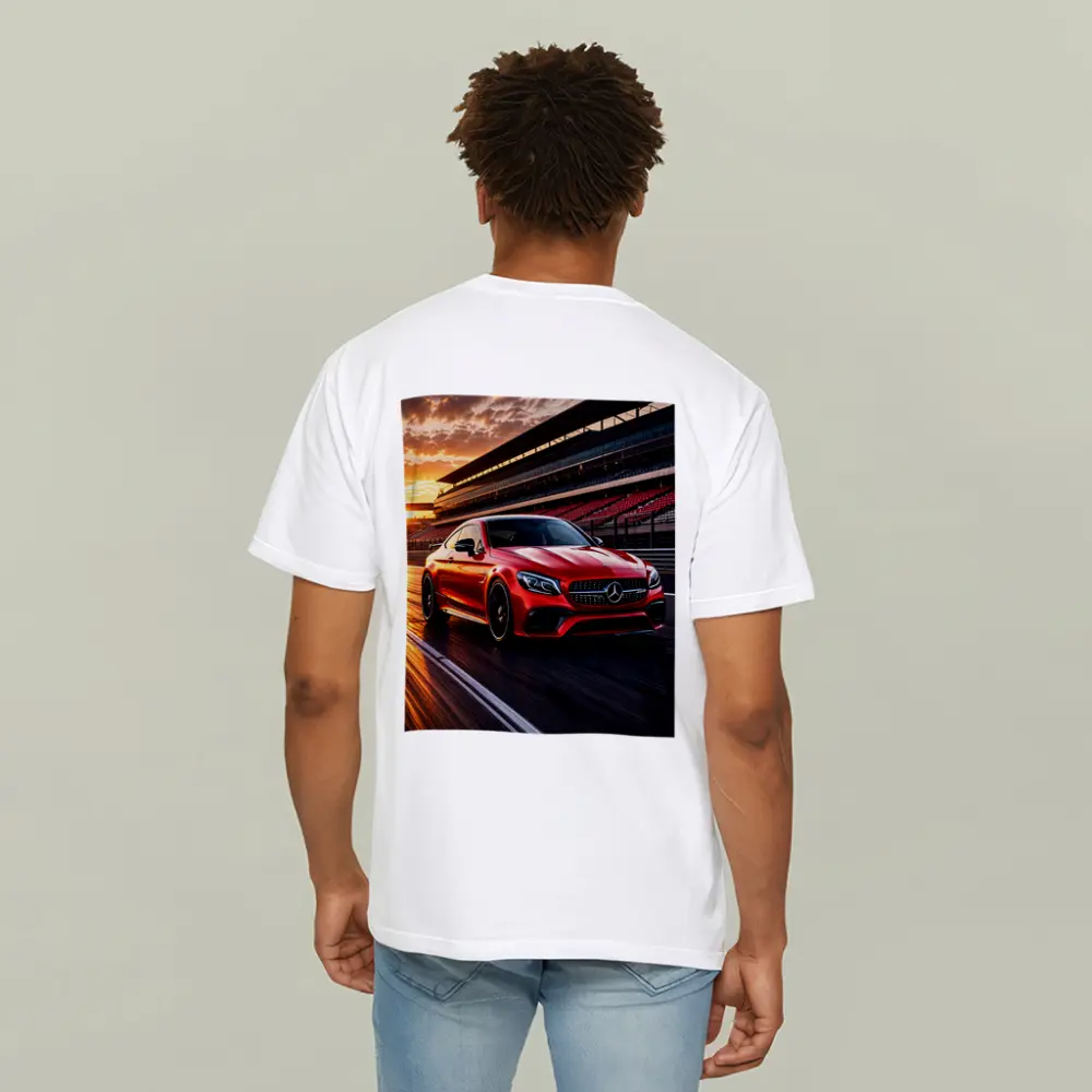 Mercedes AMG C63 Red Racing Track Sunset – T-Shirts