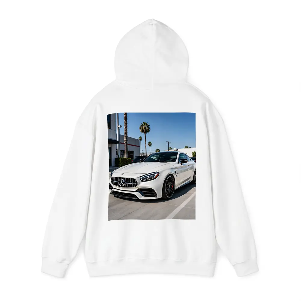 Mercedes AMG SL White Coupe Parking Lot – Hoodies