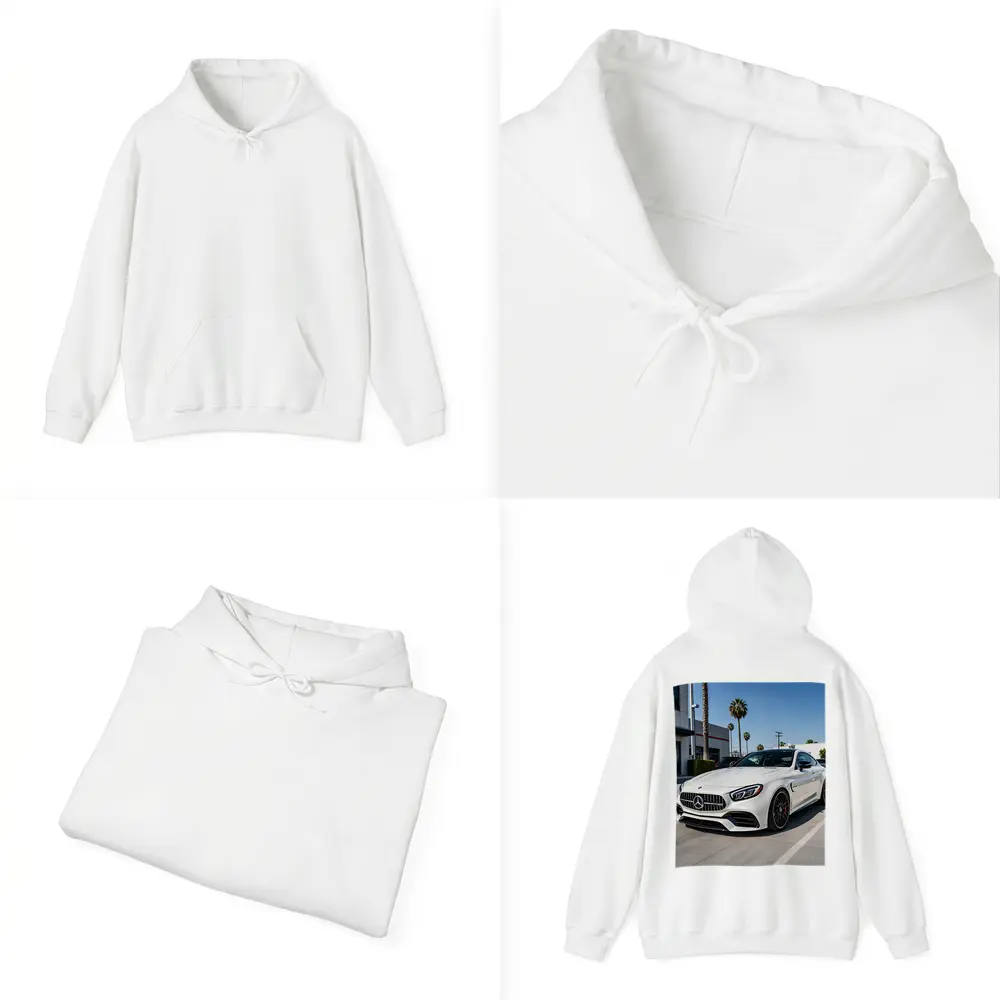 Mercedes AMG SL White Coupe Parking Lot – Hoodies