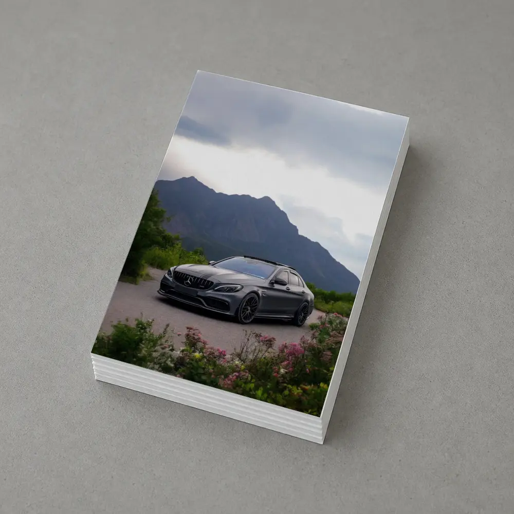 Mercedes AMG C63 Matte Gray Mountain Setting – Postcards