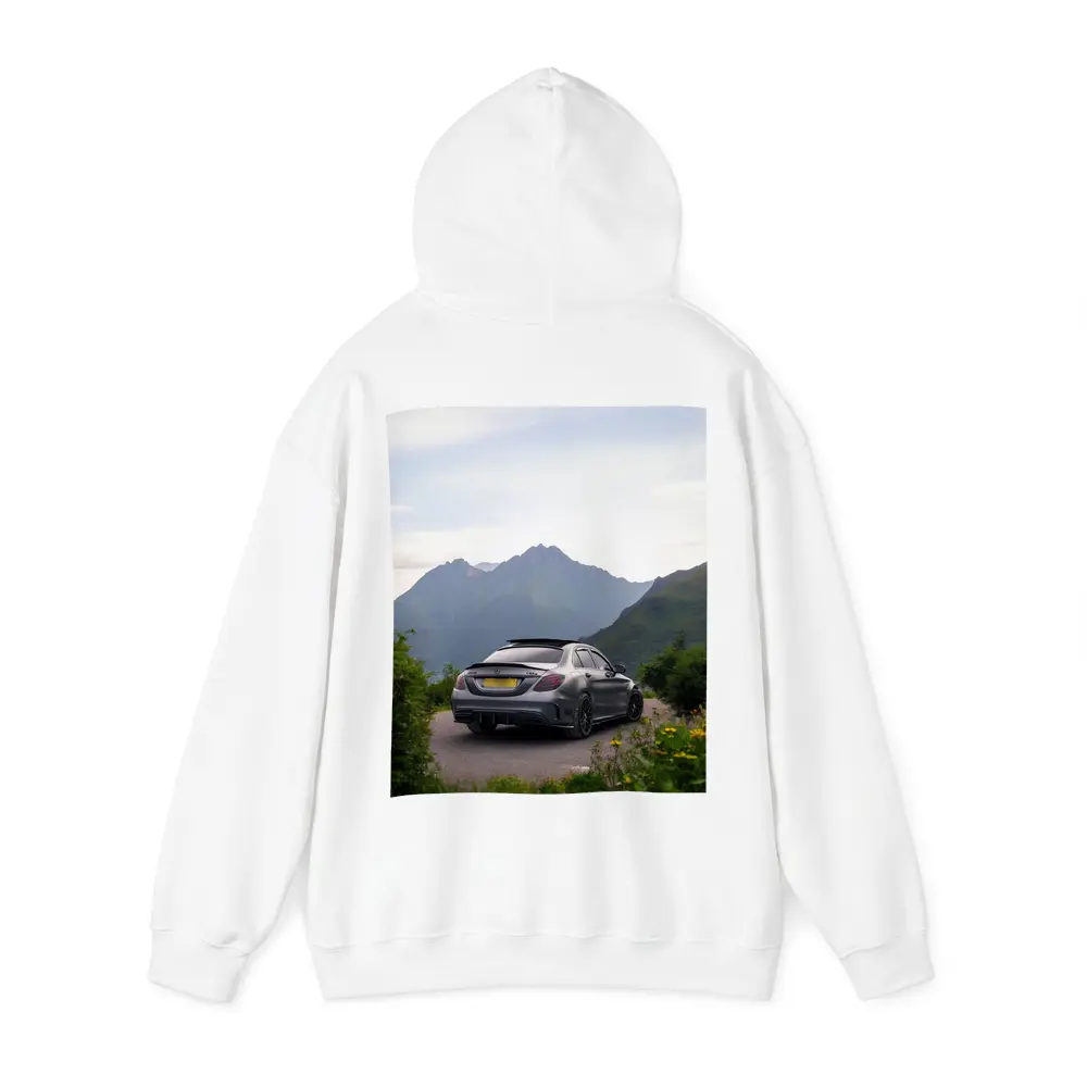 Mercedes AMG C63 Matte Gray Mountain Backdrop – Hoodies