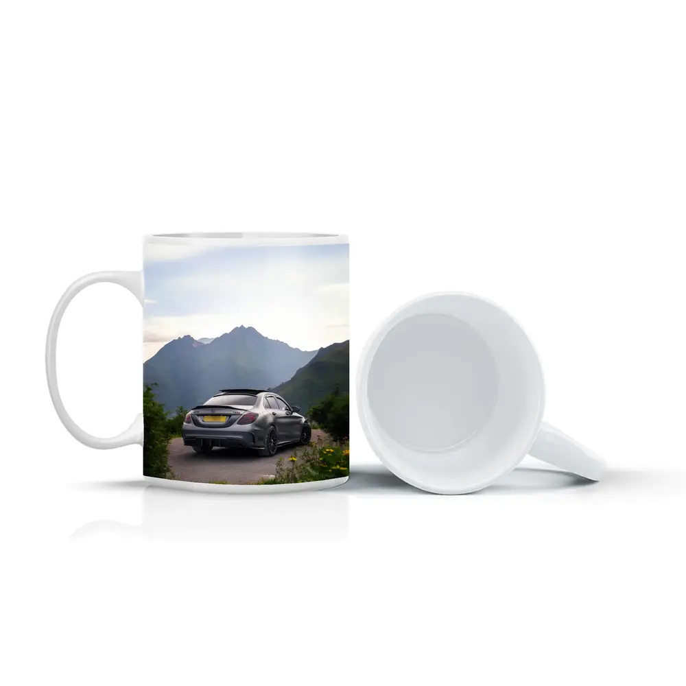 Mercedes AMG C63 Matte Gray Mountain Backdrop – Mugs