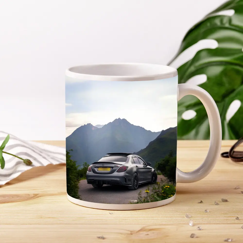 Mercedes AMG C63 Matte Gray Mountain Backdrop – Mugs