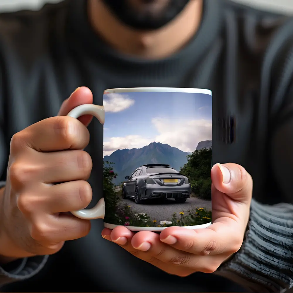 Mercedes AMG C63 Mountain Road Matte Gray – Mugs