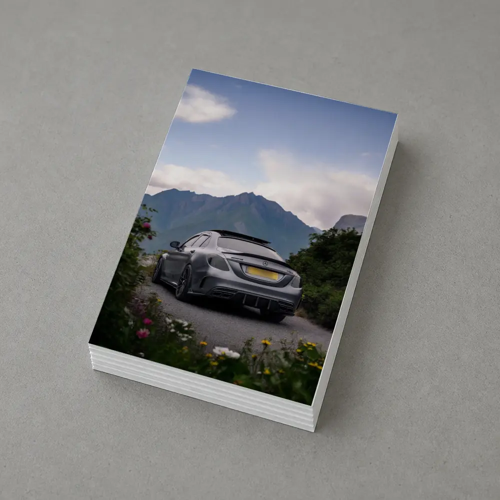 Mercedes AMG C63 Mountain Road Matte Gray – Postcards