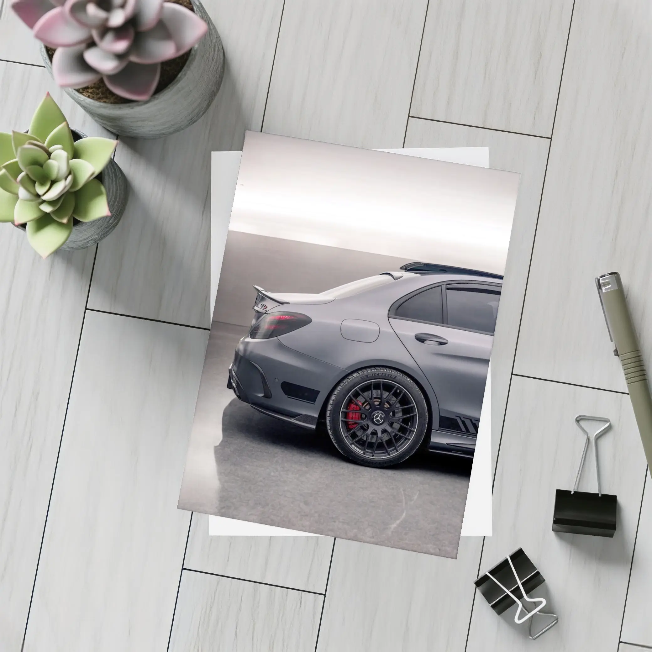Mercedes AMG C63 Gray Studio Garage – Postcards