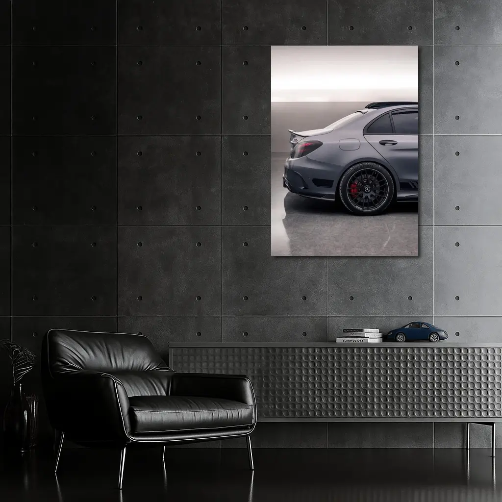Mercedes AMG C63 Gray Studio Garage – Wall Art