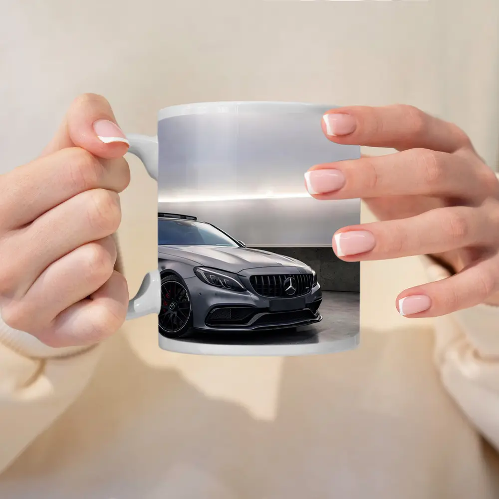 Mercedes AMG C63 Gray Underground Parking Front – Mugs