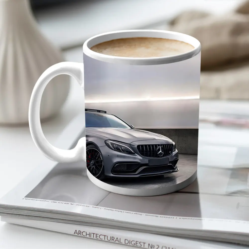 Mercedes AMG C63 Gray Underground Parking Front – Mugs