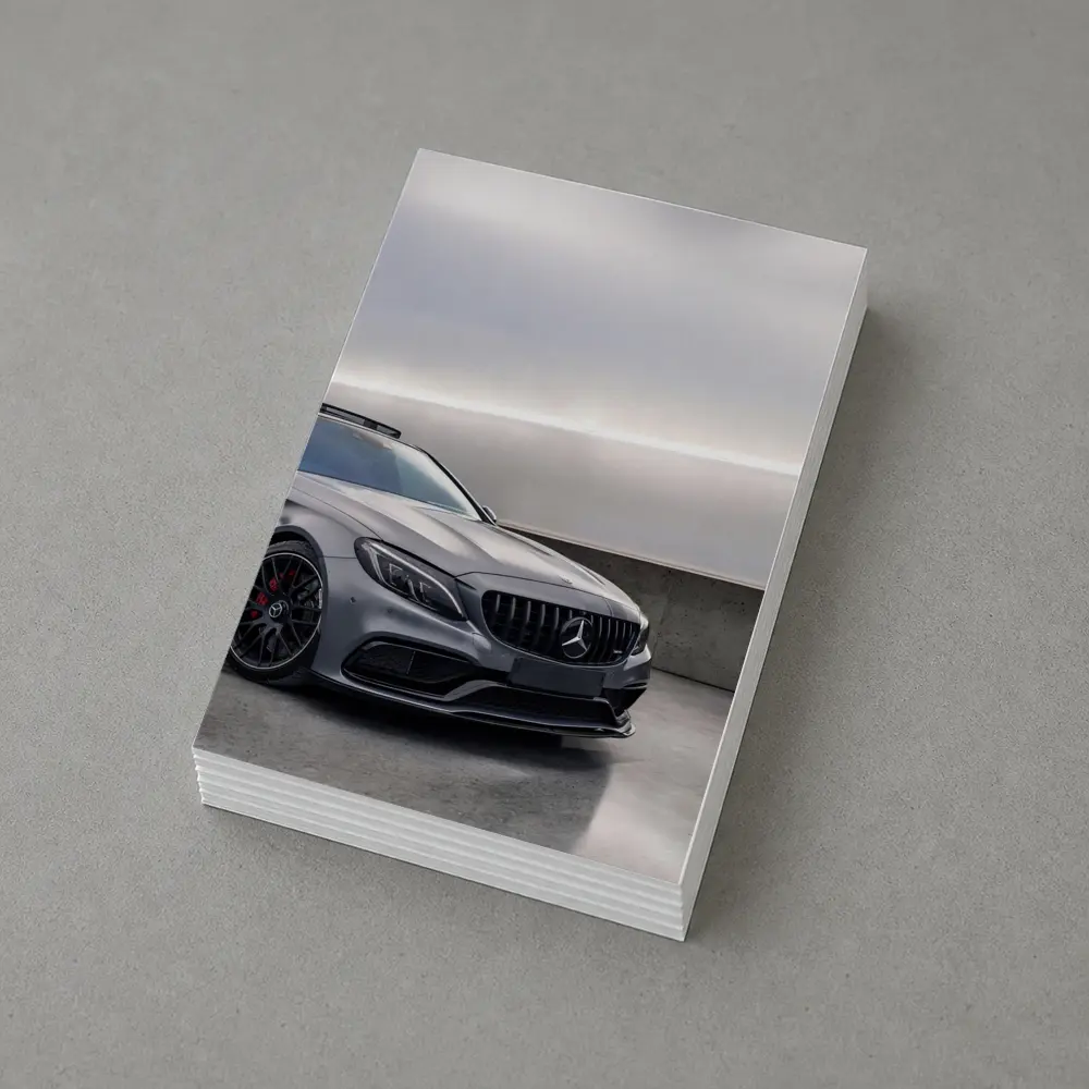 Mercedes AMG C63 Gray Underground Parking Front – Postcards