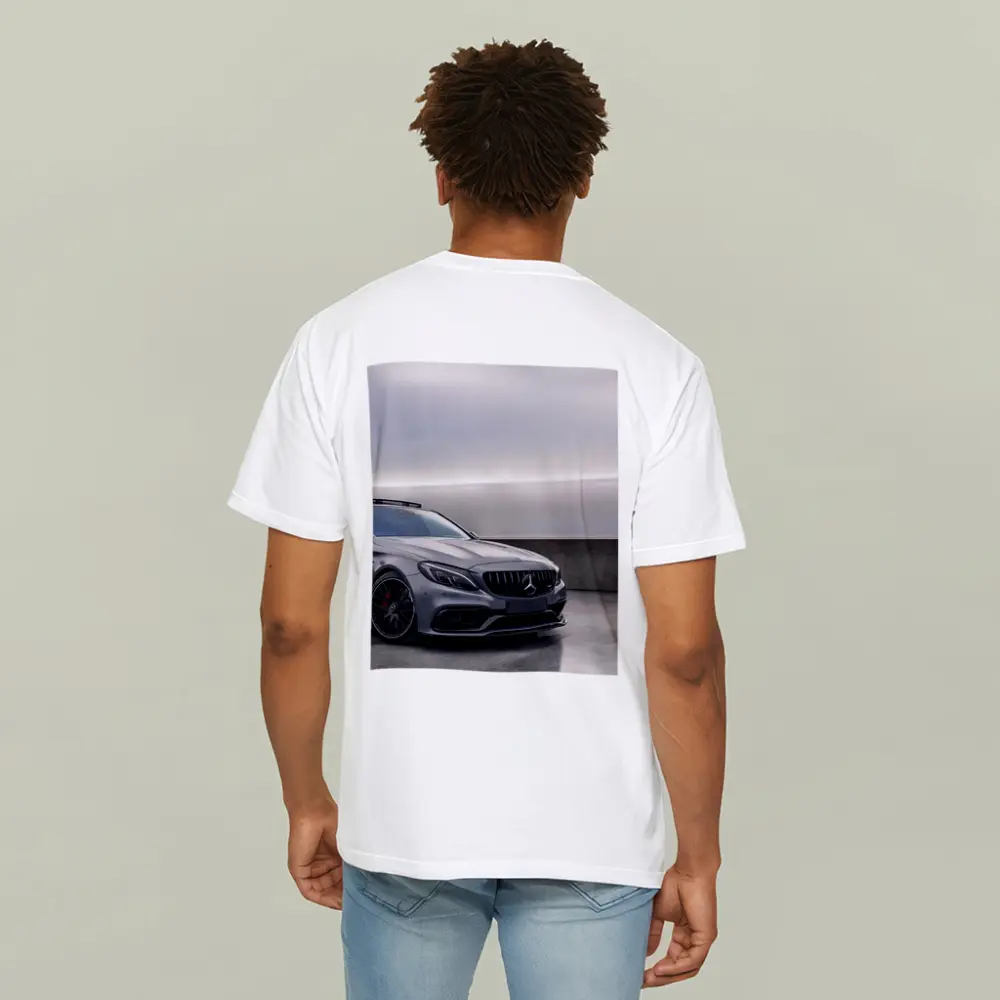 Mercedes AMG C63 Gray Underground Parking Front – T-Shirts