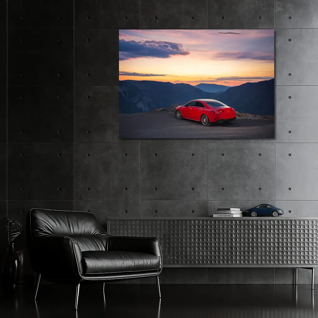 Mercedes AMG CLA Red Mountain Sunset View – Wall Art