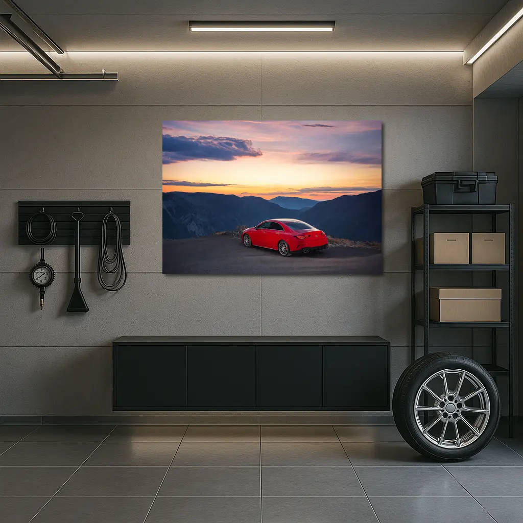 Mercedes AMG CLA Red Mountain Sunset View – Wall Art
