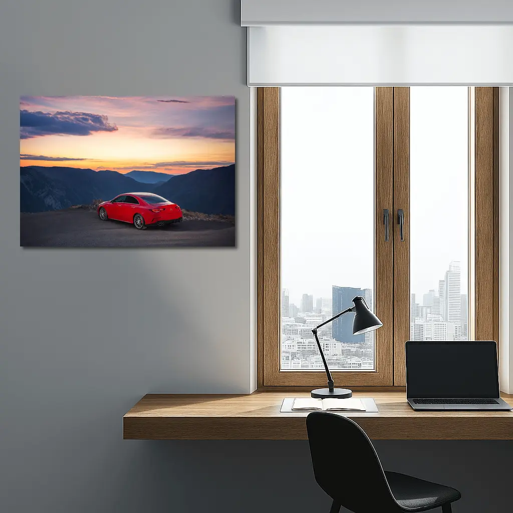Mercedes AMG CLA Red Mountain Sunset View – Wall Art