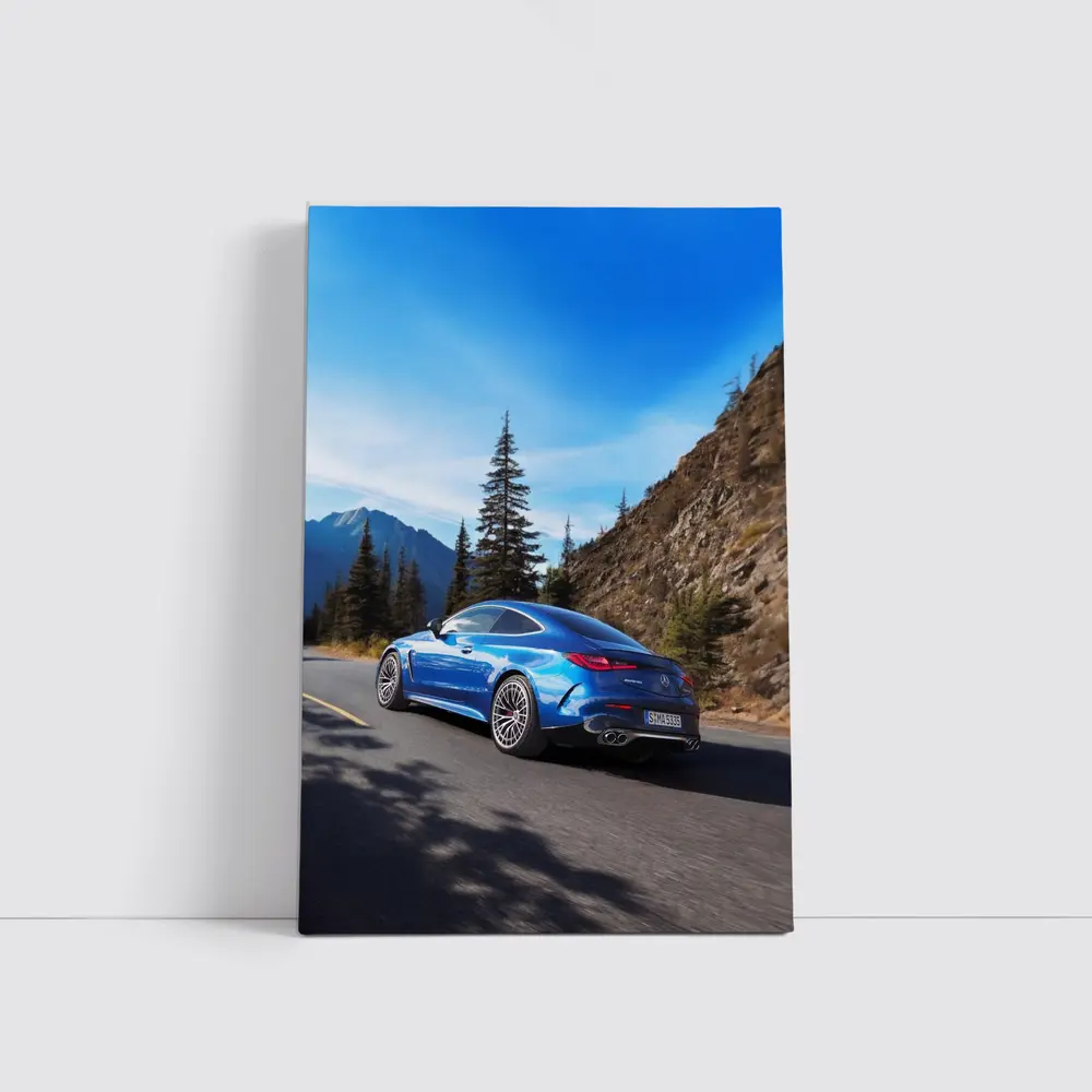 Mercedes AMG CLE 53 Mountain Road Blue – Wall Art