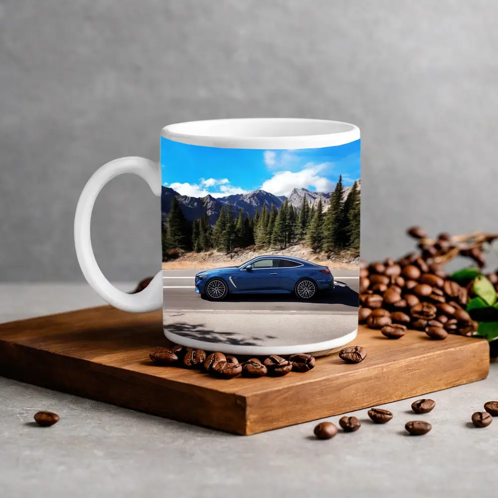 Mercedes AMG CLE Blue Coupe Mountain Road – Mugs