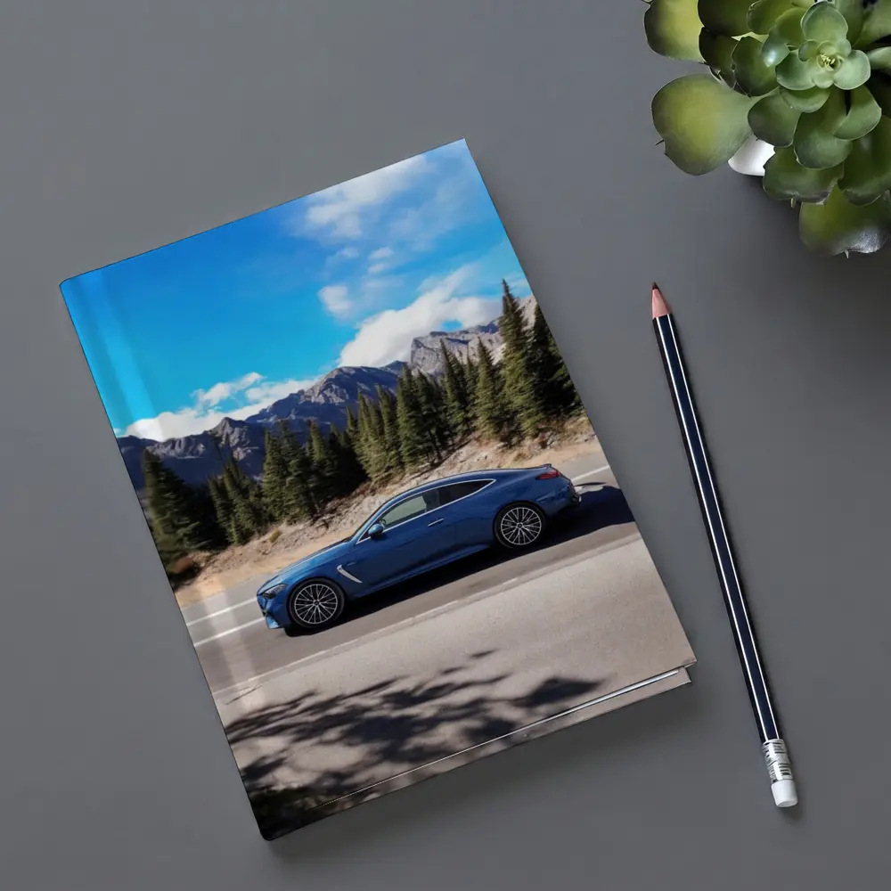 Mercedes AMG CLE Blue Coupe Mountain Road – Notebooks