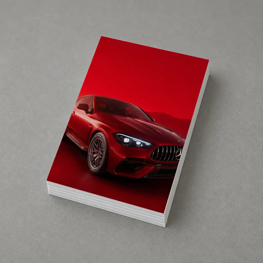Mercedes AMG CLE Coupe Red Background – Postcards