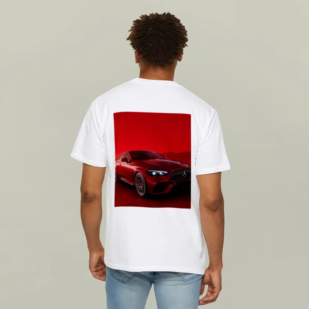 Mercedes AMG CLE Coupe Red Background – T-Shirts