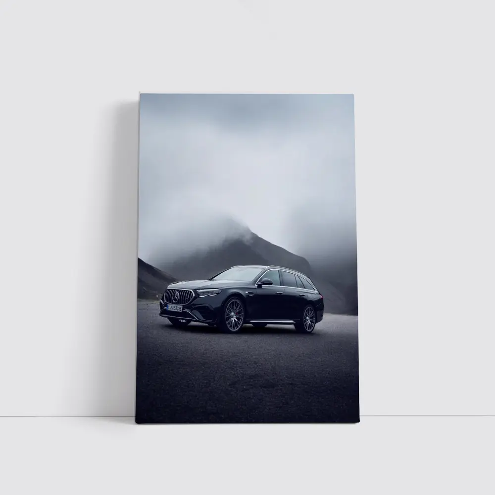 Mercedes AMG E Class Wagon Foggy Mountains – Wall Art