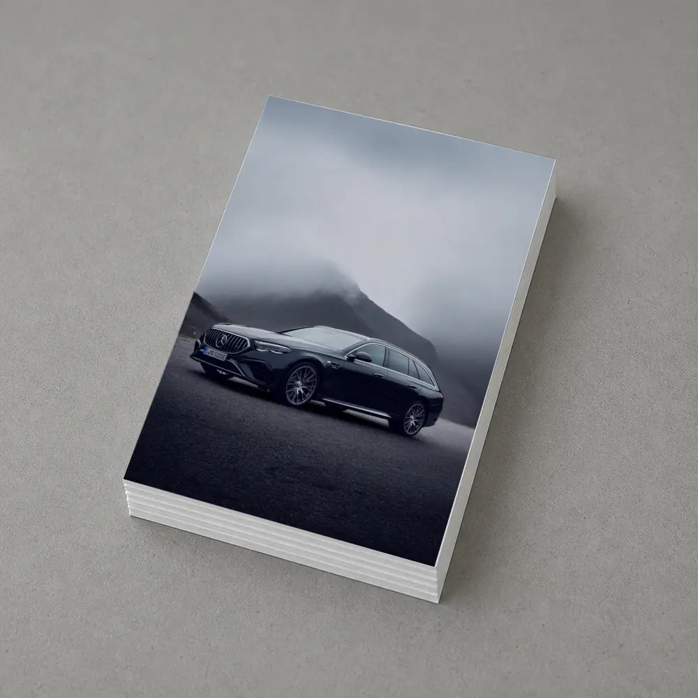 Mercedes AMG E Class Wagon Foggy Mountains – Postcards
