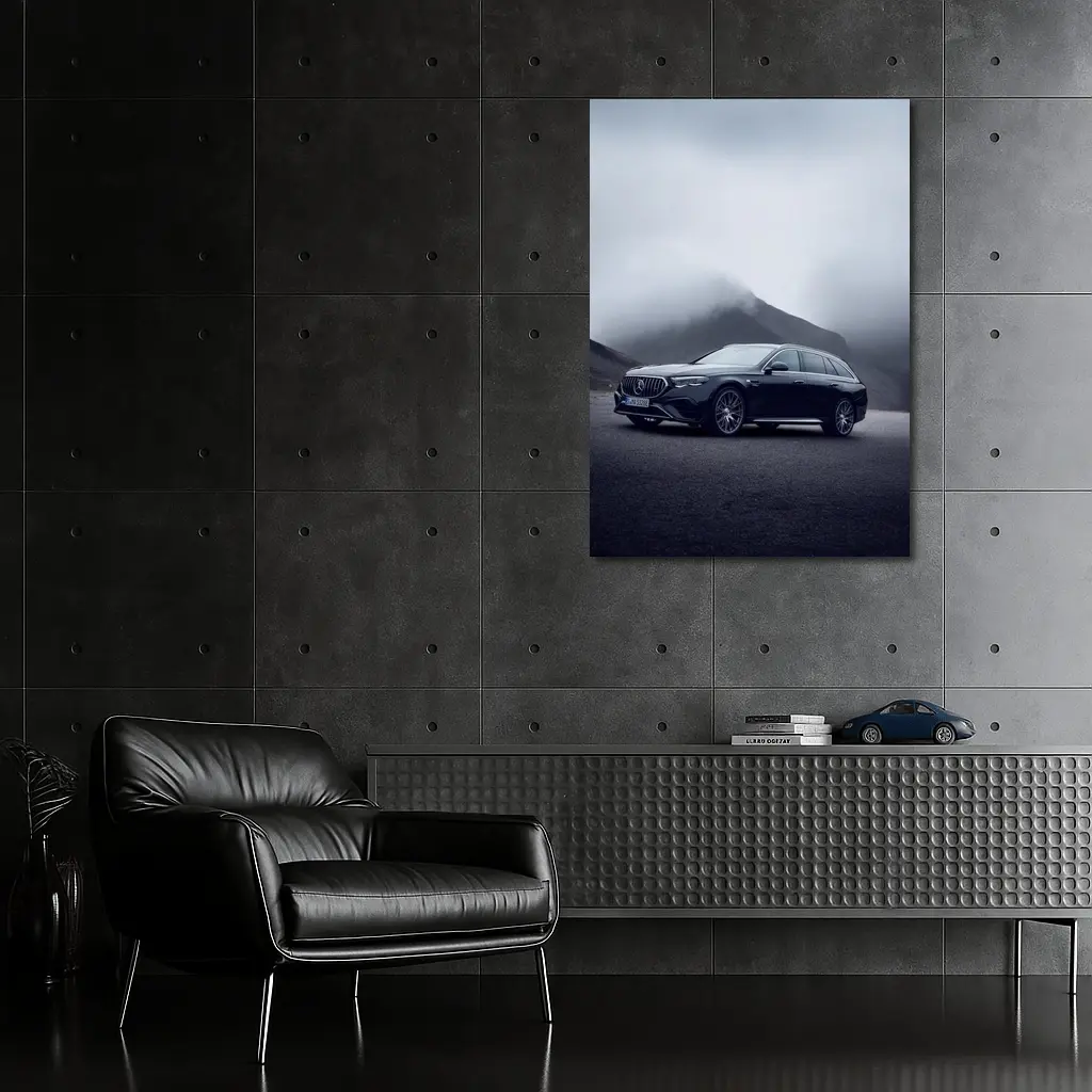 Mercedes AMG E Class Wagon Foggy Mountains – Wall Art