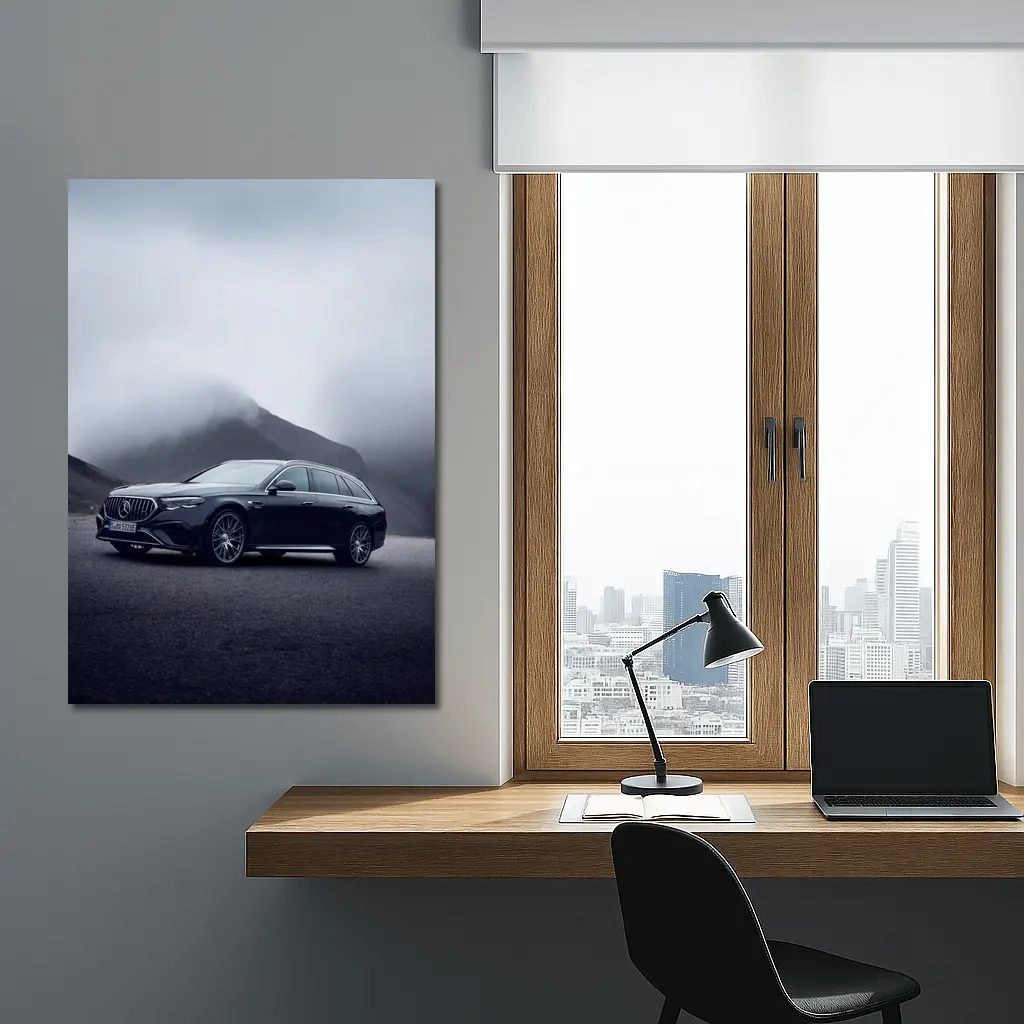 Mercedes AMG E Class Wagon Foggy Mountains – Wall Art