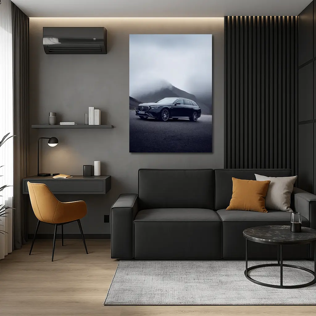 Mercedes AMG E Class Wagon Foggy Mountains – Wall Art