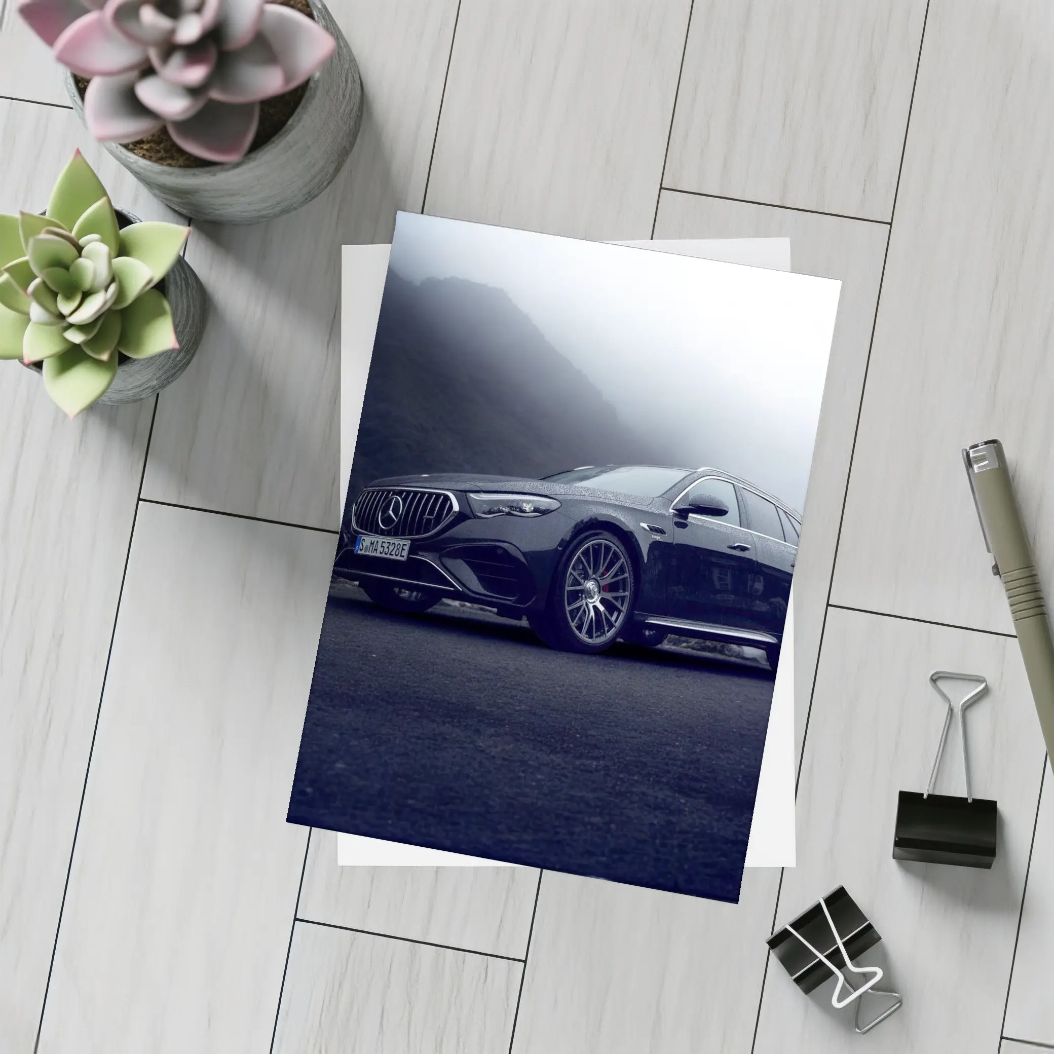 Mercedes AMG E Class Foggy Mountain Road – Postcards