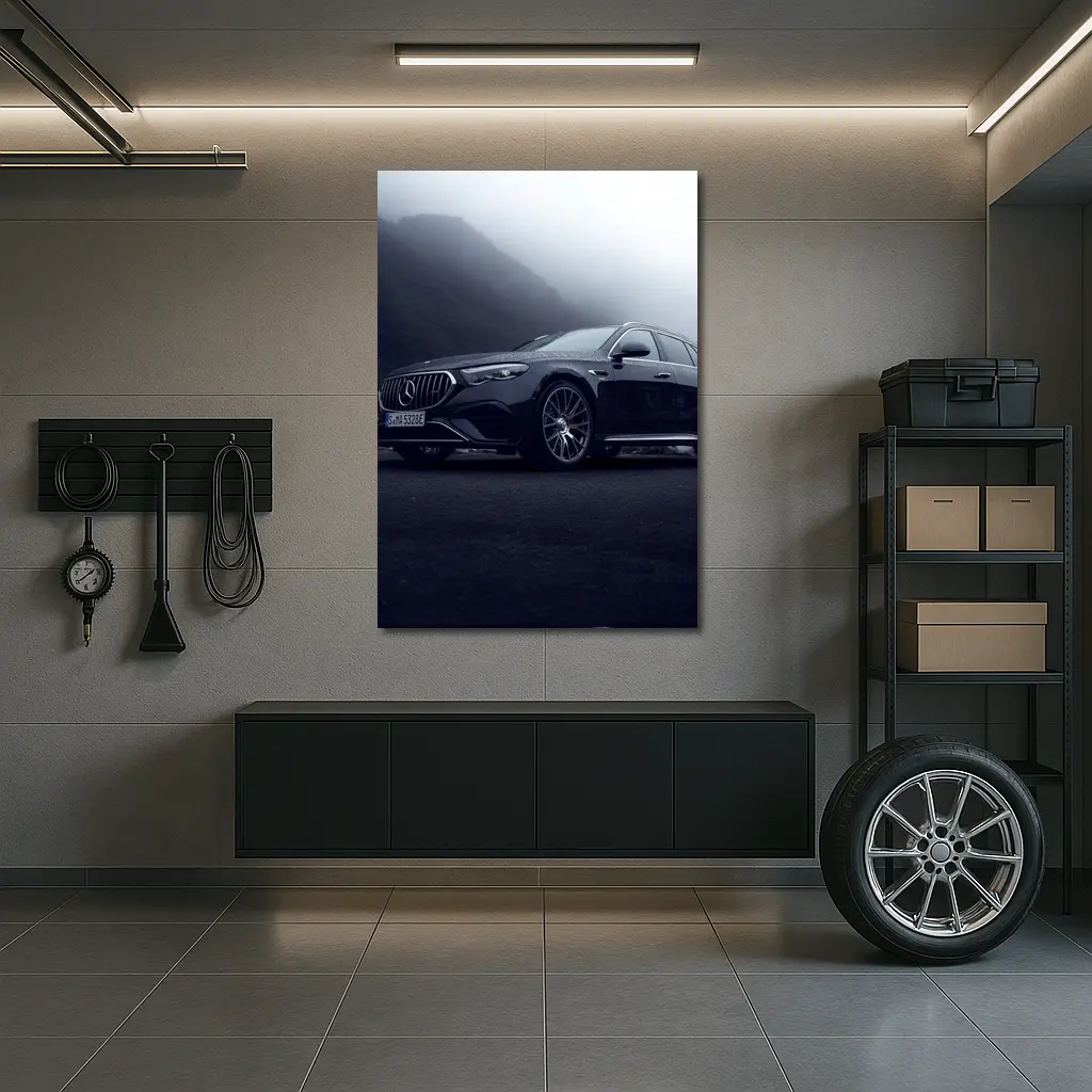 Mercedes AMG E Class Foggy Mountain Road – Wall Art